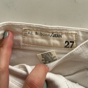 rag & bone high rise skinny white denim 27